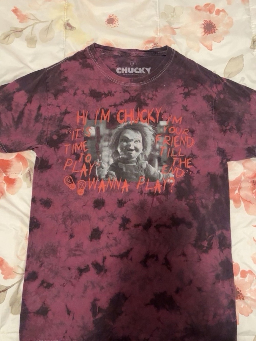 Chucky Tie-Dye Short Sleeve Graphic Tee - Purple